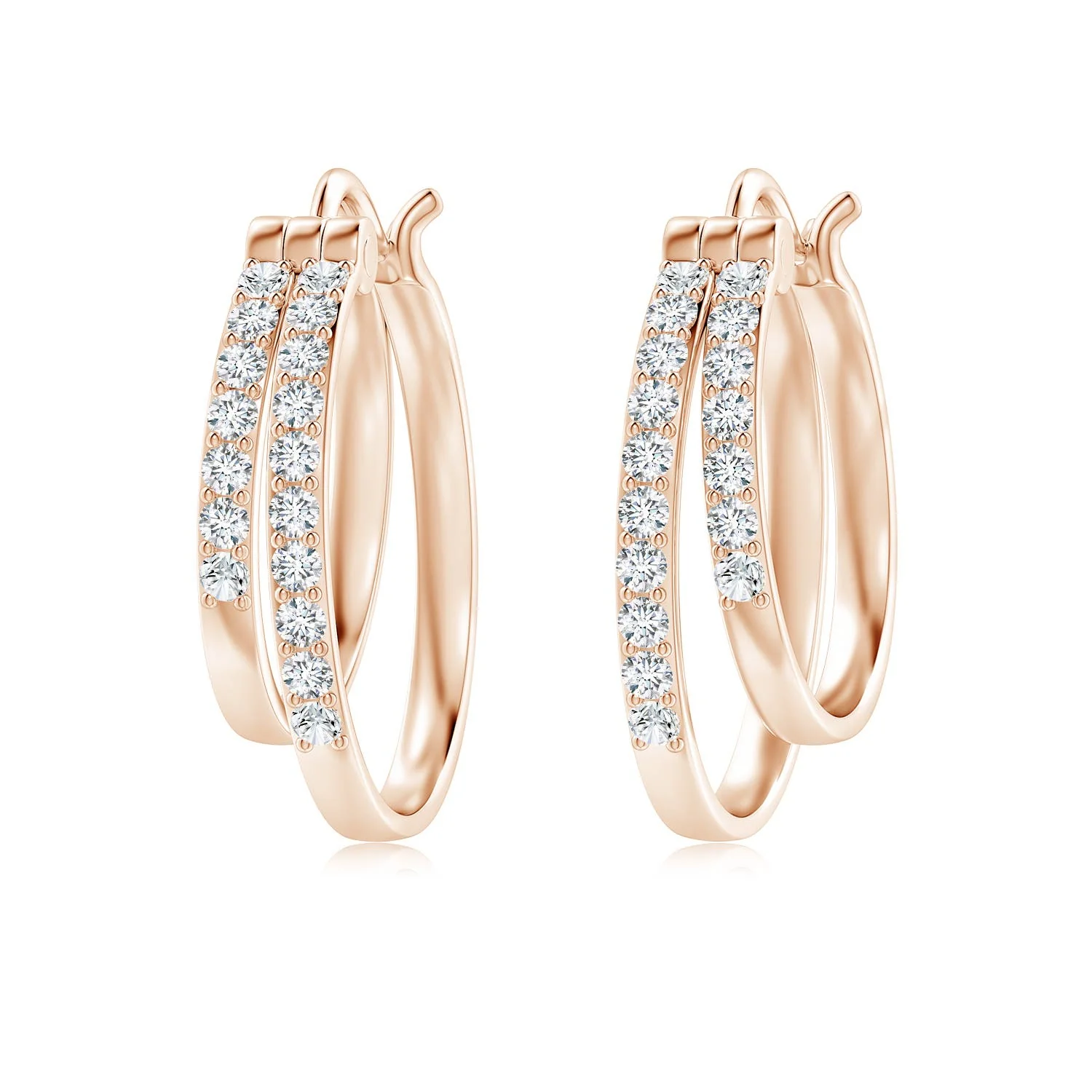 1.0 CTW V-Shaped Princess-Cut Diamond Stud Earrings in 18K White Gold - Image 2