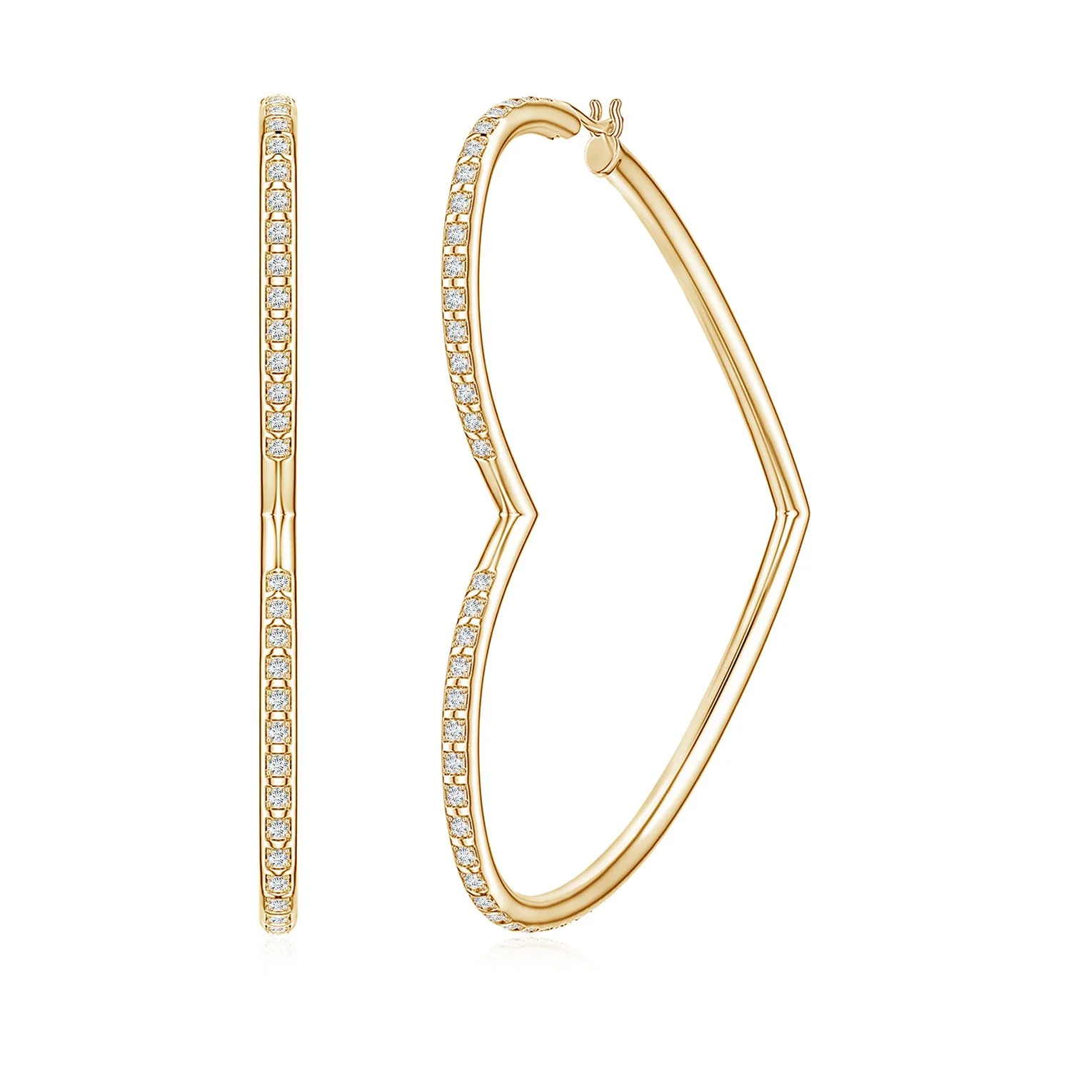 3.0 CTW Channel-Set Diamond Hoop Earrings in 14K Yellow Gold