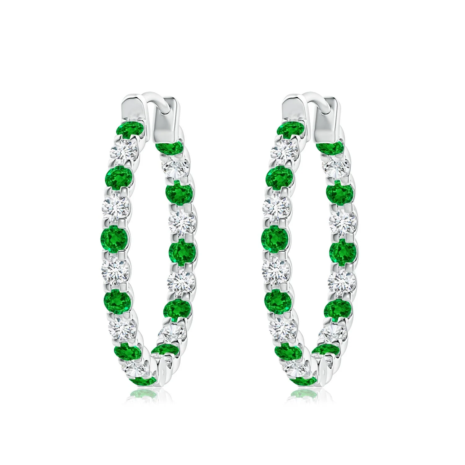 3.0 CTW Channel-Set Diamond Hoop Earrings in 14K Yellow Gold - Image 8