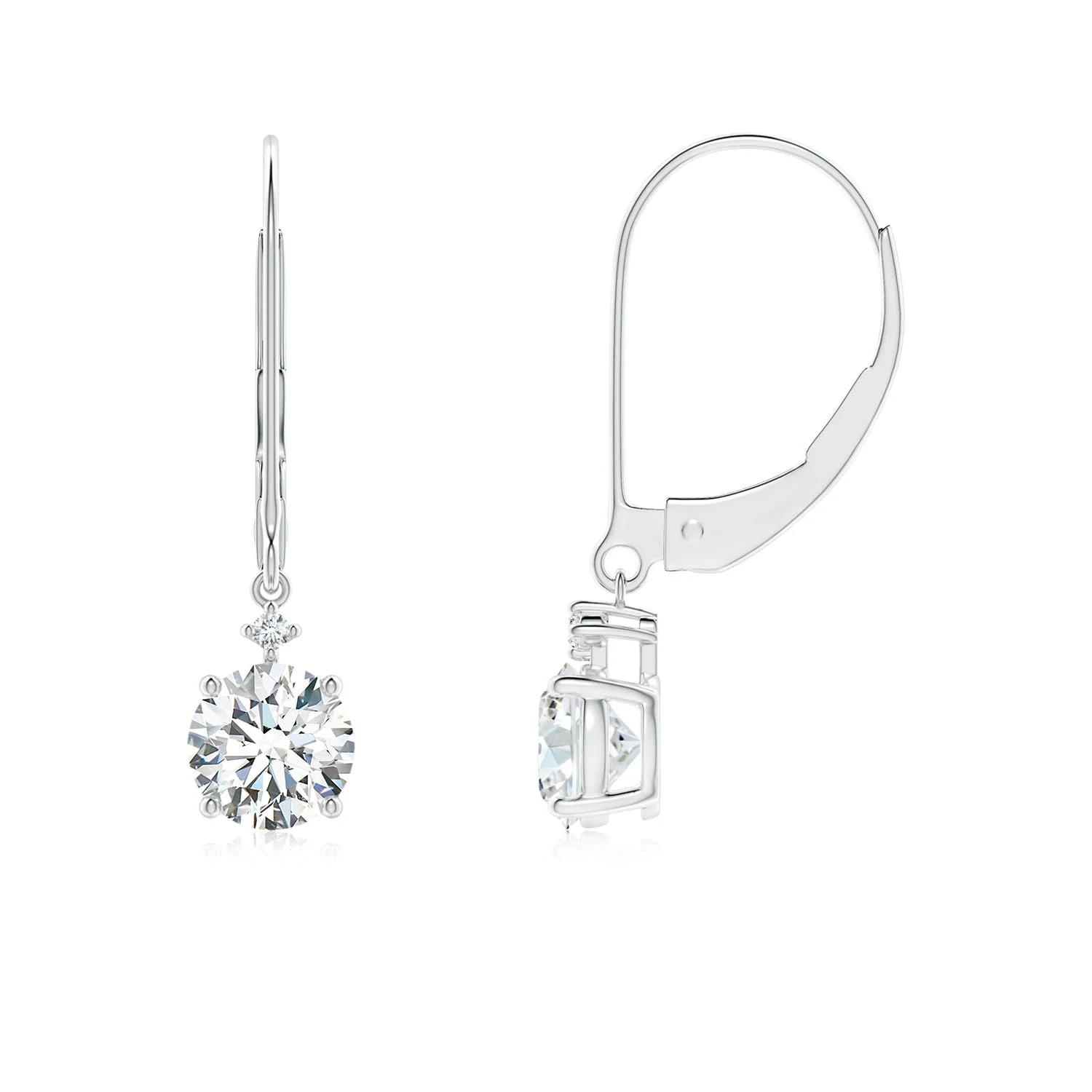 1.54 CTW Pear Teal Montana Sapphire Leverback Drop Earrings with Diamond in Platinum - Image 8