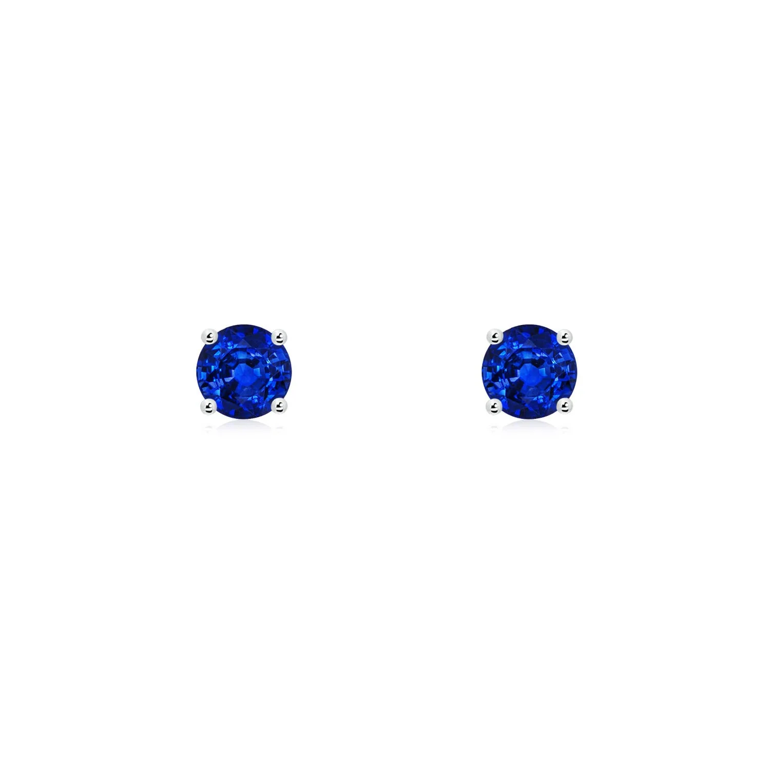 2.4 CTW Prong-Set Emerald-Cut London Blue Topaz Solitaire Earrings in 18K White Gold - Image 8
