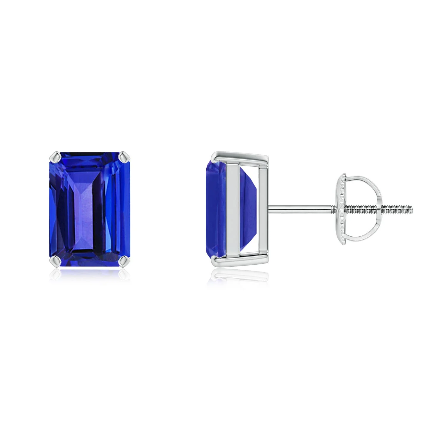 1.3 CTW Prong-Set Emerald-Cut Fancy Intense Pink Diamond Solitaire Stud Earrings in 18K Rose Gold - Image 7