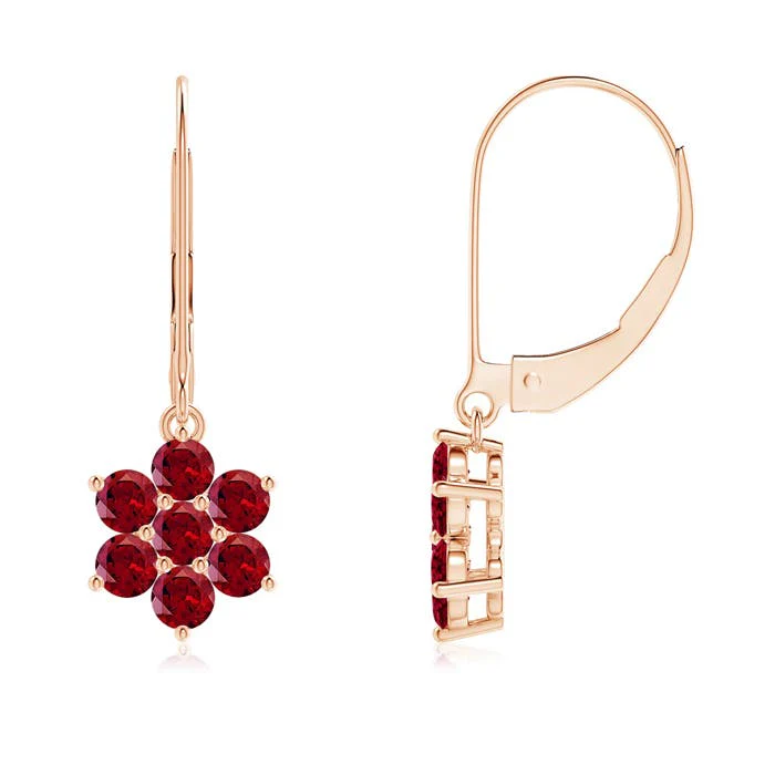 1.8 CTW Prong-Set Oval Solitaire Garnet Stud Earrings in Platinum - Image 5