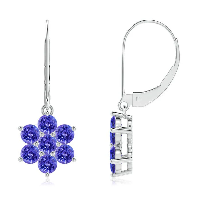 0.7 CTW Pear-Shaped Tanzanite Drop Earrings with Screw Back in Platinum - Image 6