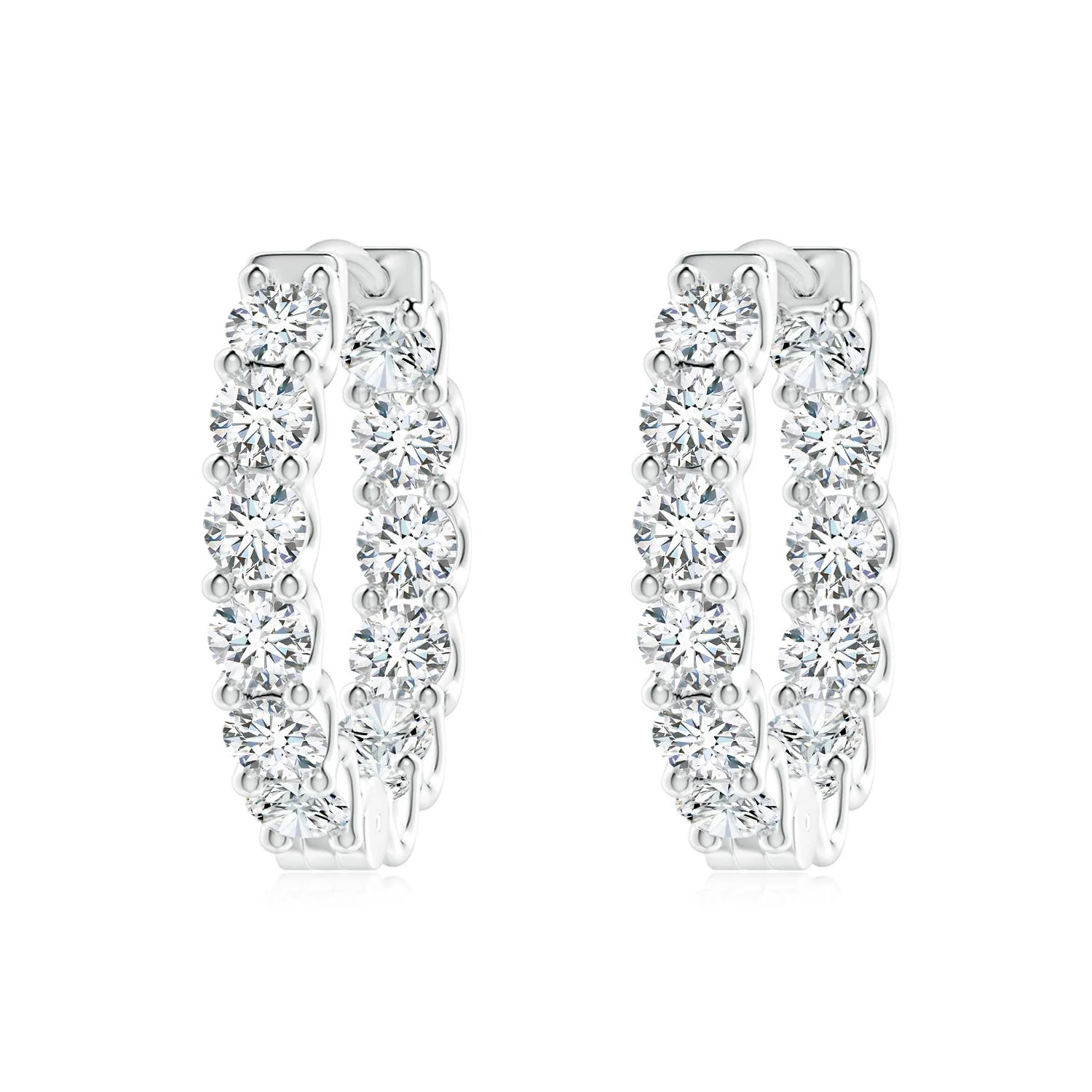 0.8 CTW Milgrain-Edged Emerald and Diamond Halo Dangle Earrings in 18K White Gold - Image 6
