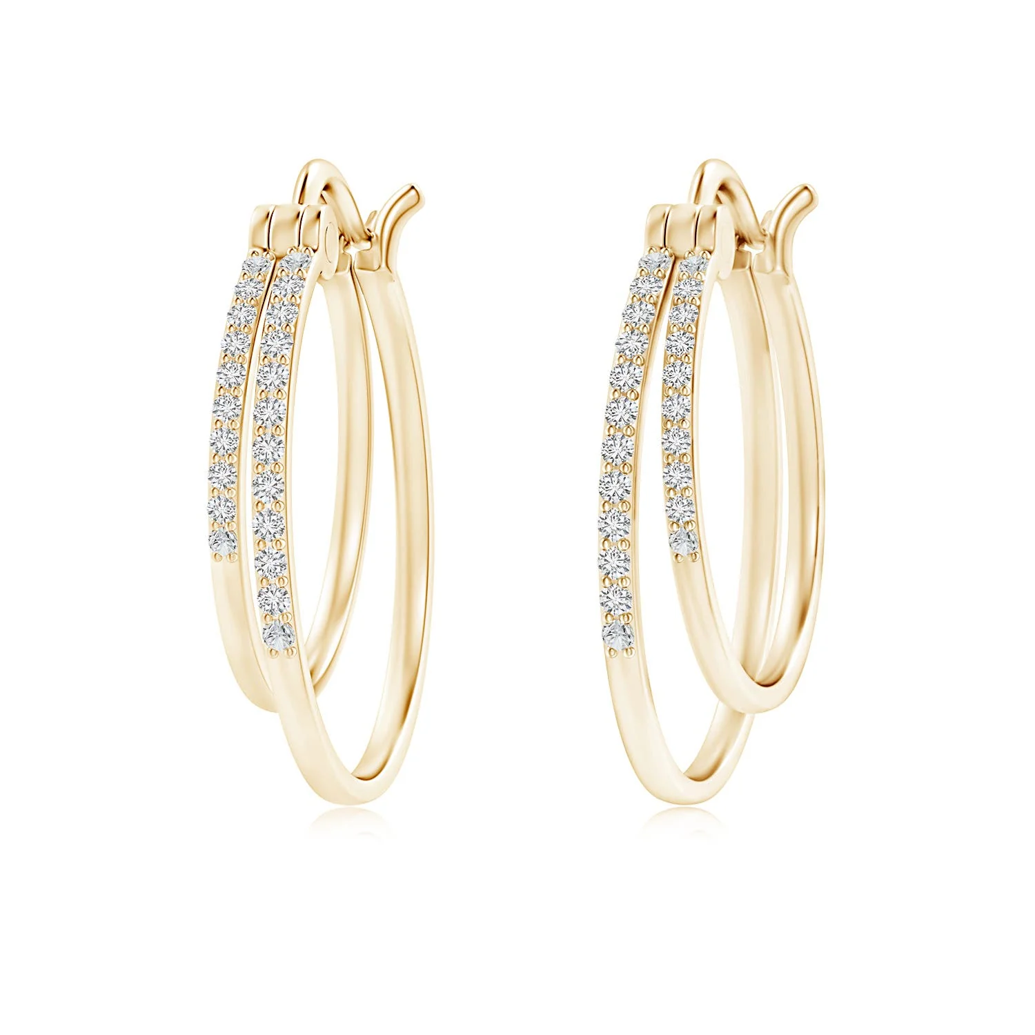 2.4 CTW Bezel-Set Pear Citrine Leverback Drop Earrings in 14K White Gold - Image 5