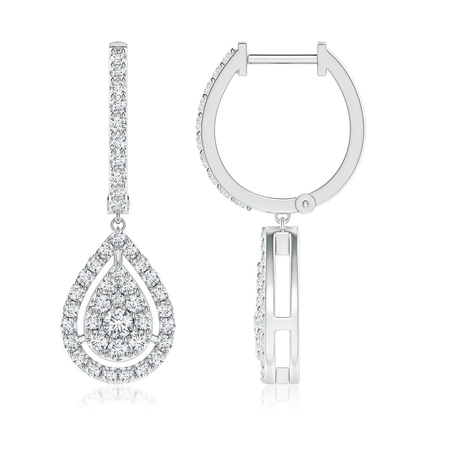 2.0 CTW Bezel-Set Round Ruby Leverback Drop Earrings in 18K Yellow Gold - Image 4