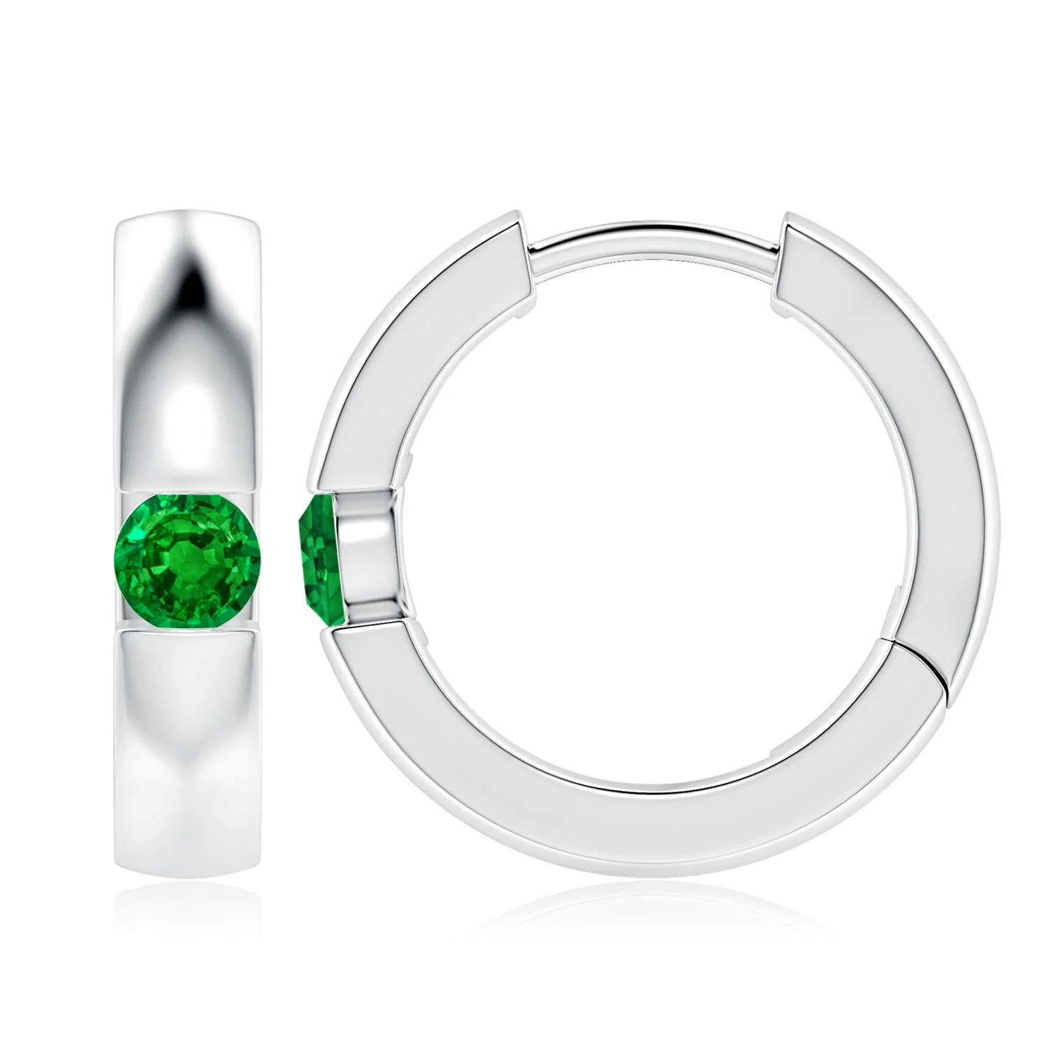 2.2 CTW Oval Emerald Leverback Drop Earrings in 14K Rose Gold - Image 6