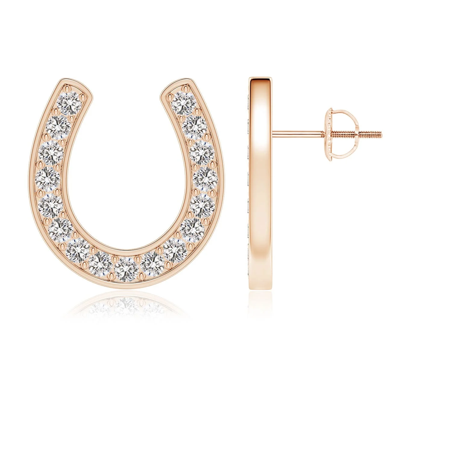 2.54 CTW Six Petal Diamond Flower Stud Earrings in 14K Rose Gold - Image 6