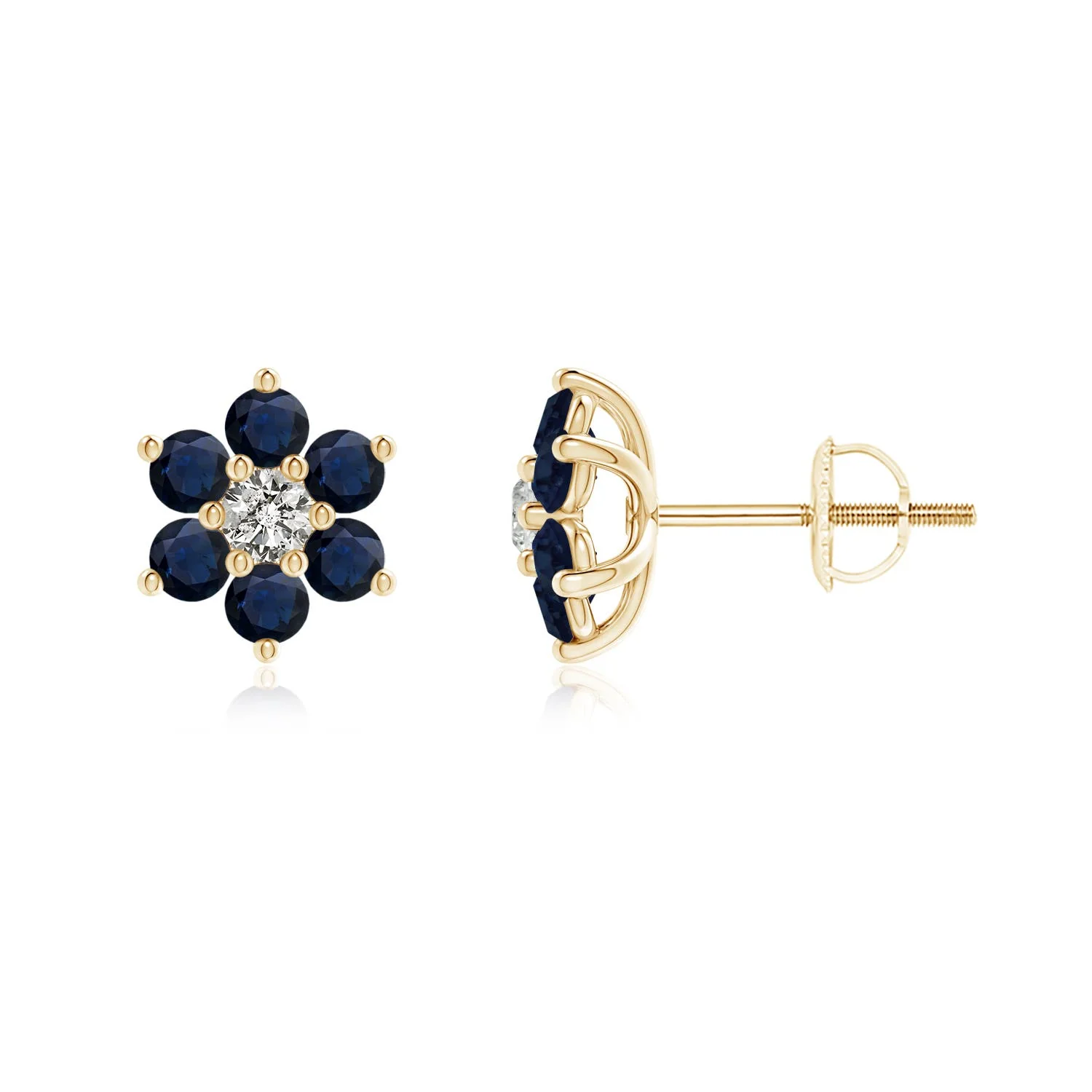 2.54 CTW Six Petal Diamond Flower Stud Earrings in 14K Rose Gold - Image 8