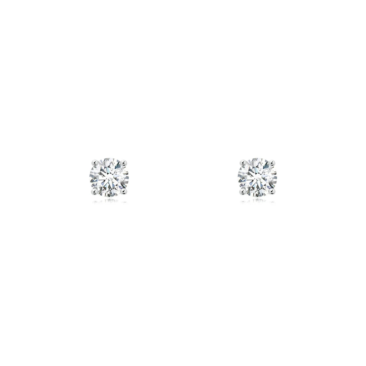 0.8 CTW Prong-Set Solitaire Oval Pink Sapphire Stud Earrings in 18K White Gold - Image 7