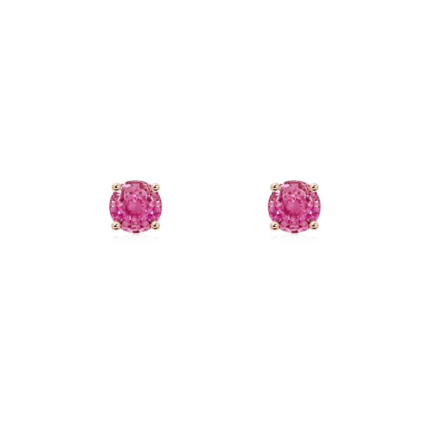 0.8 CTW Prong-Set Solitaire Oval Pink Sapphire Stud Earrings in 18K White Gold - Image 9