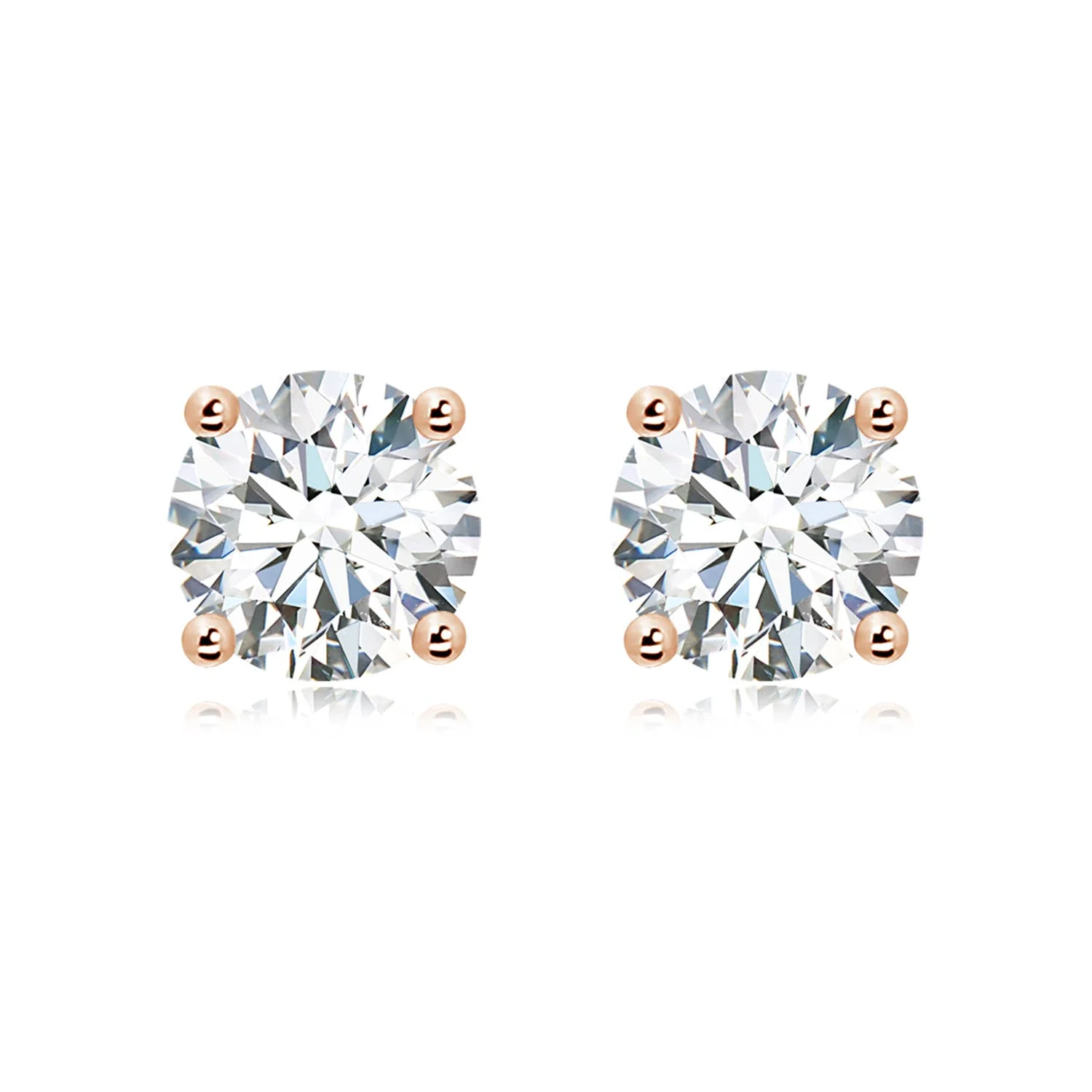 3.1 CTW Prong-Set Solitaire Oval Sapphire Stud Earrings in 14K White Gold - Image 2