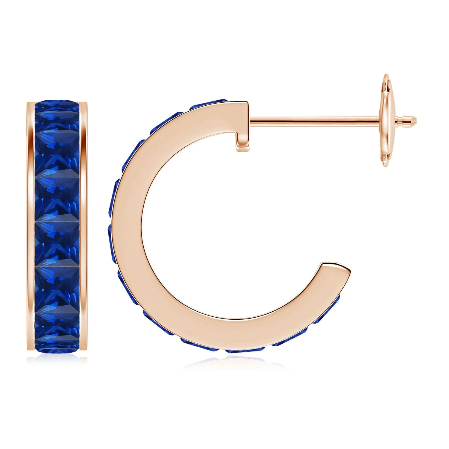 3.1 CTW Prong-Set Solitaire Oval Sapphire Stud Earrings in 14K Yellow Gold - Image 6