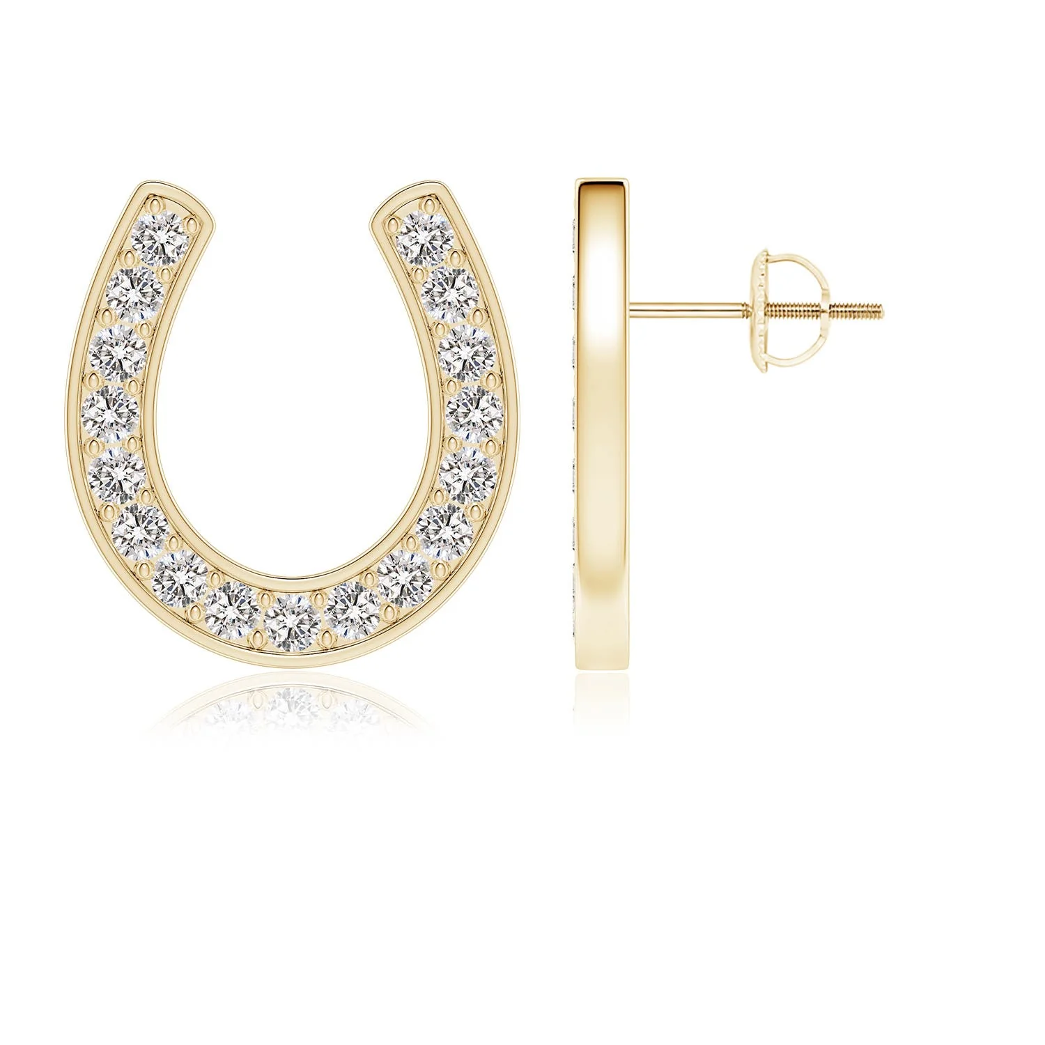 1.97 CTW Round Diamond Three Stone Leverback Earrings in 14K Yellow Gold - Image 3