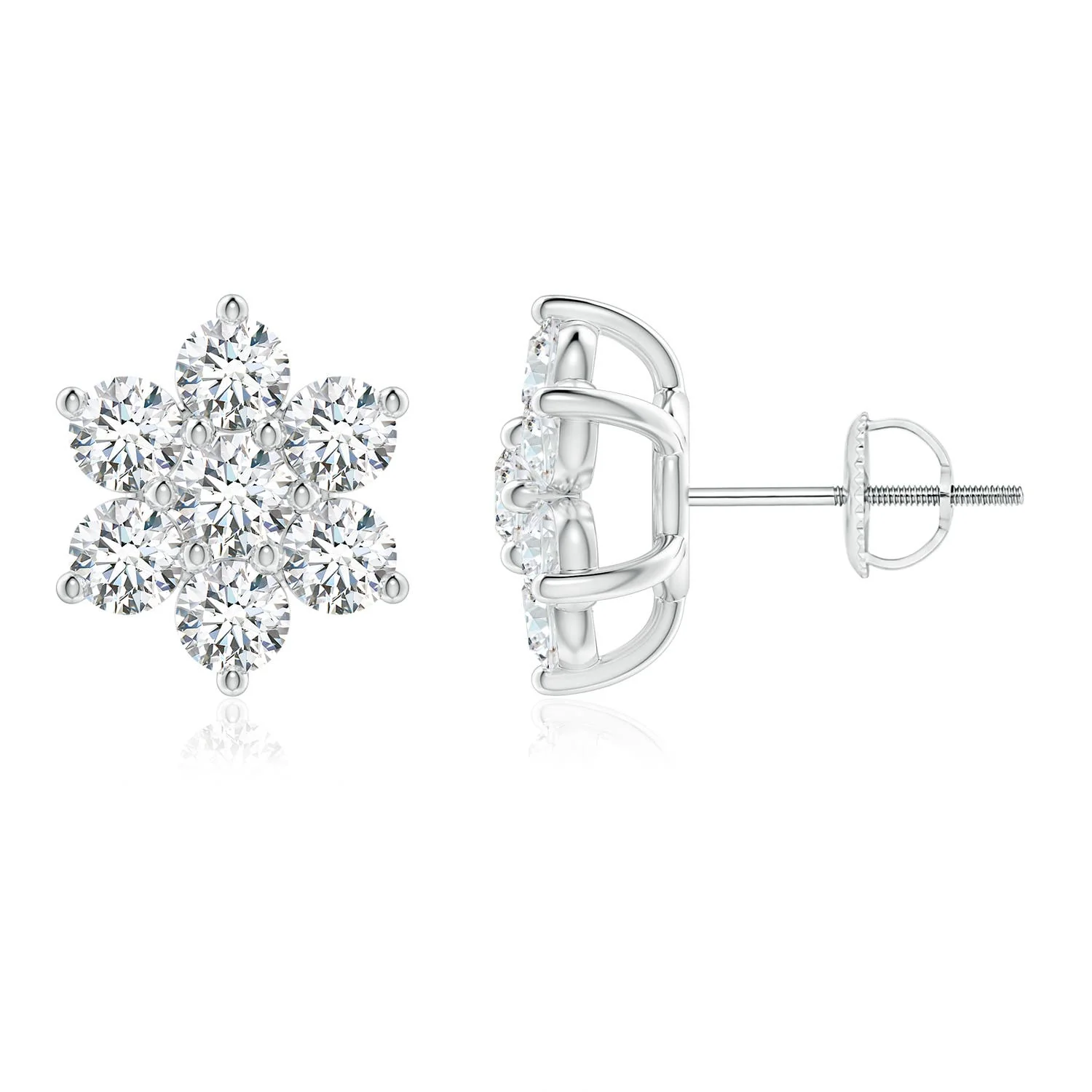 1.97 CTW Round Diamond Three Stone Leverback Earrings in 14K Yellow Gold - Image 8