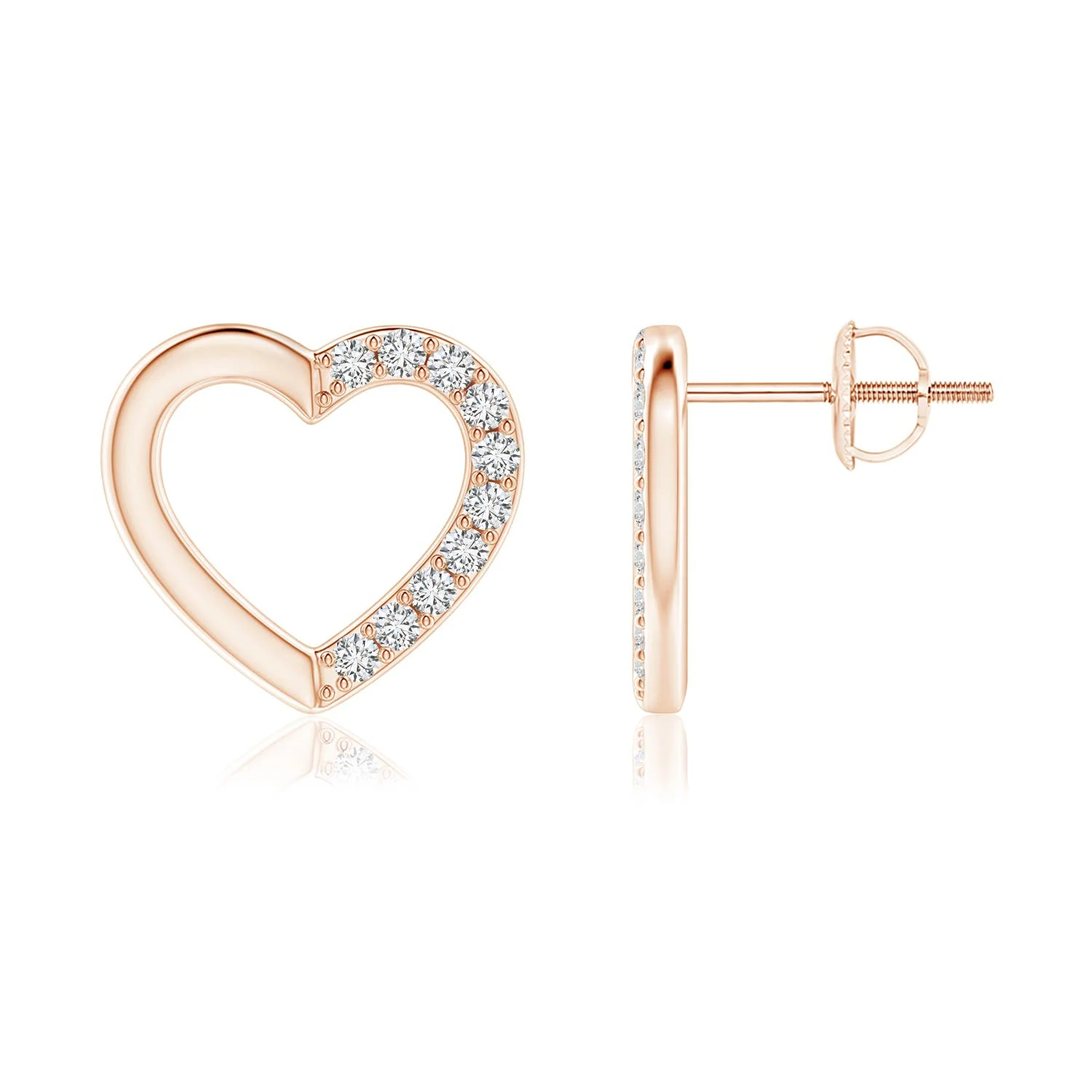 0.33 CTW Diamond Star-Shaped Stud Earrings in 14K Rose Gold - Image 6