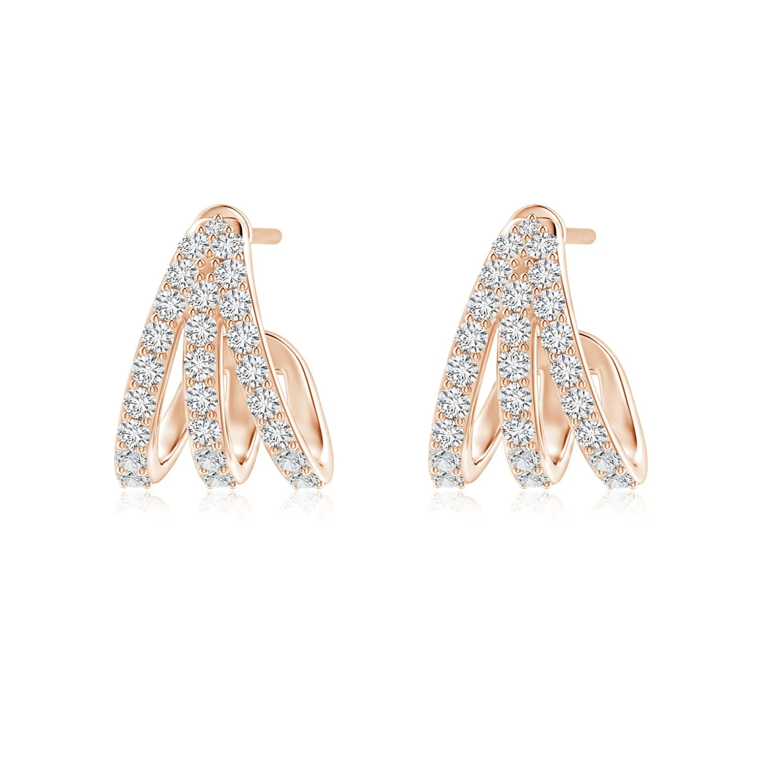 0.33 CTW Diamond Star-Shaped Stud Earrings in 14K Rose Gold - Image 8