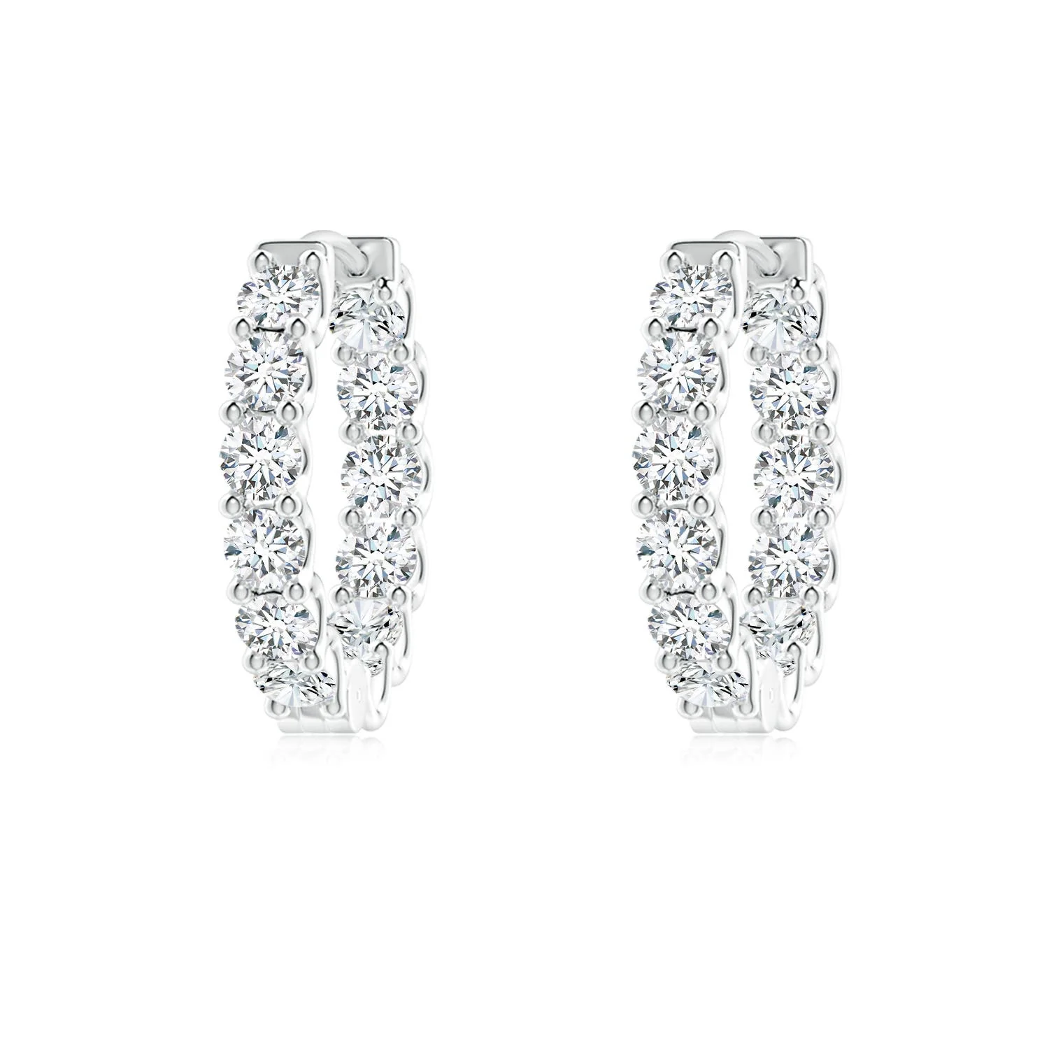 0.62 CTW Bezel-Set Tsavorite Solitaire Stud Earrings in 18K White Gold - Image 3