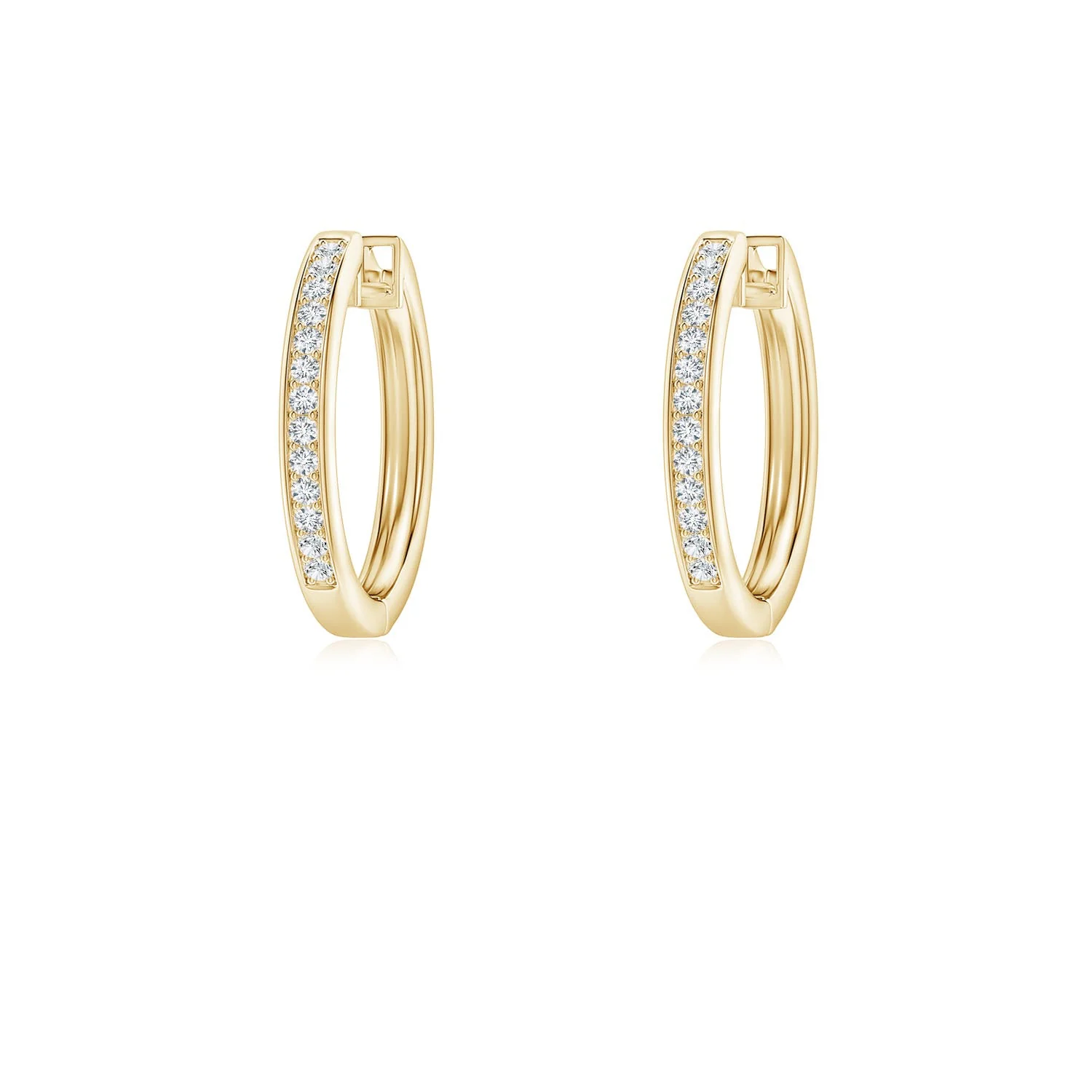 0.53 CTW Bezel-Set Two Stone Diamond Leverback Drop Earrings in 18K White Gold - Image 2