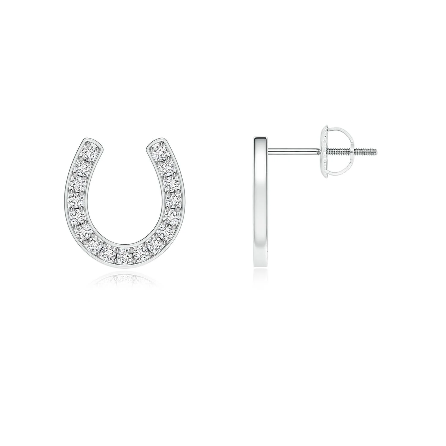 0.39 CTW Diamond Floral Circle Stud Earrings in Platinum - Image 2