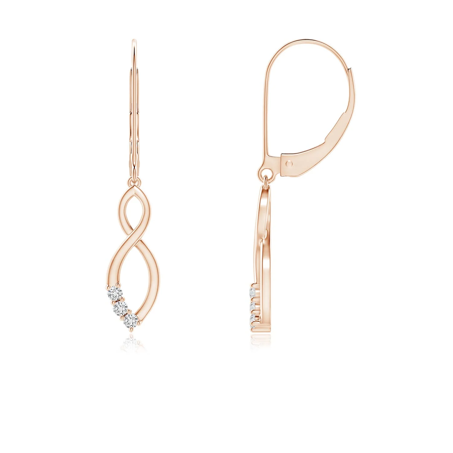 10 MM Freshwater Pearl Intertwined Infinity Earrings in Silver