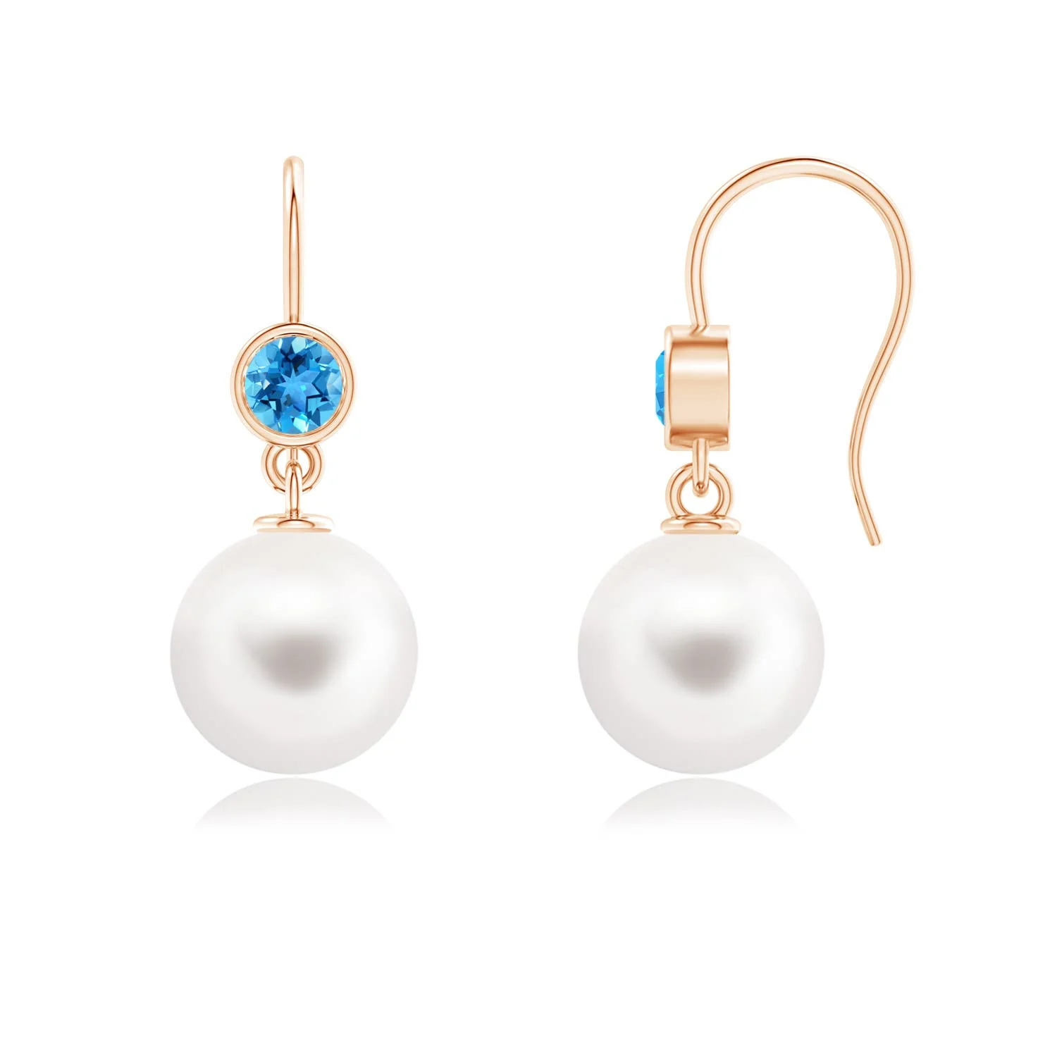10 MM Freshwater Pearl Intertwined Infinity Earrings in Silver - Image 3