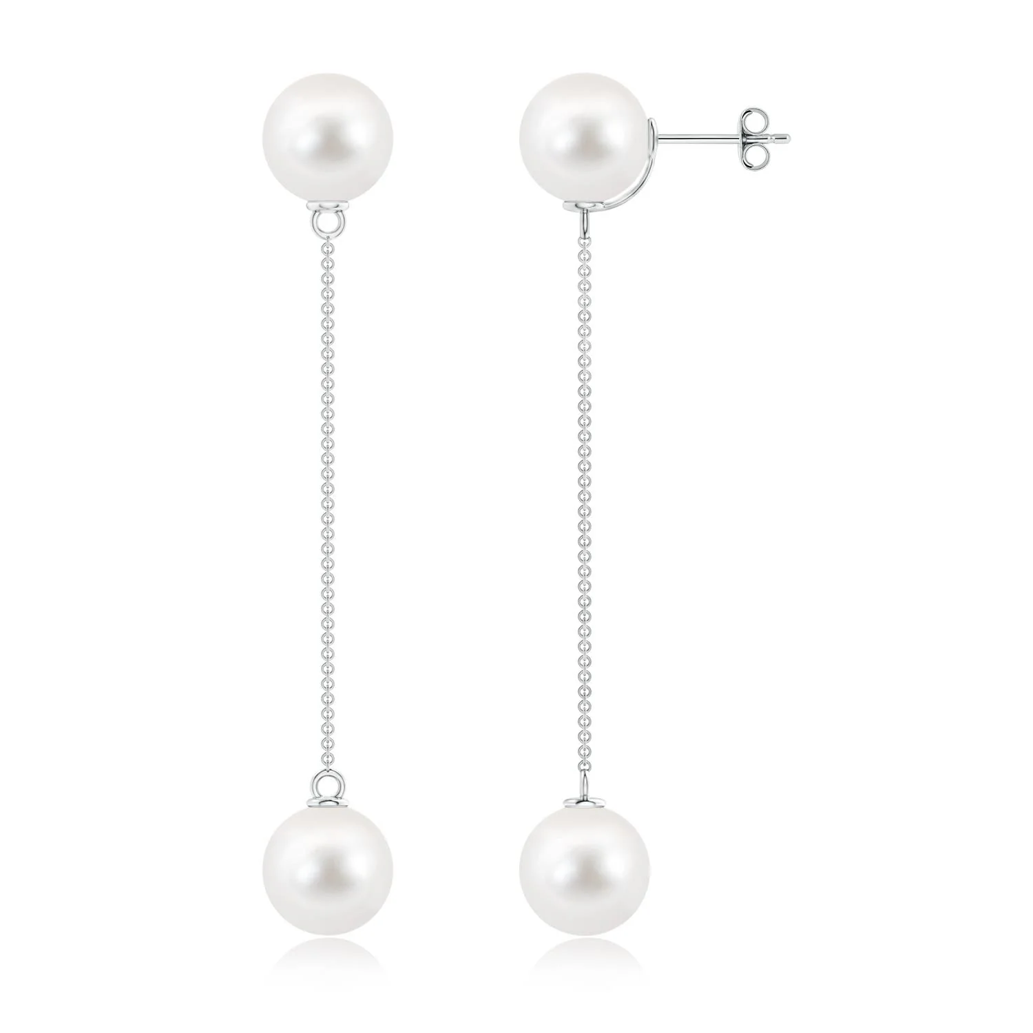 10 MM Freshwater Pearl Intertwined Infinity Earrings in Silver - Image 5