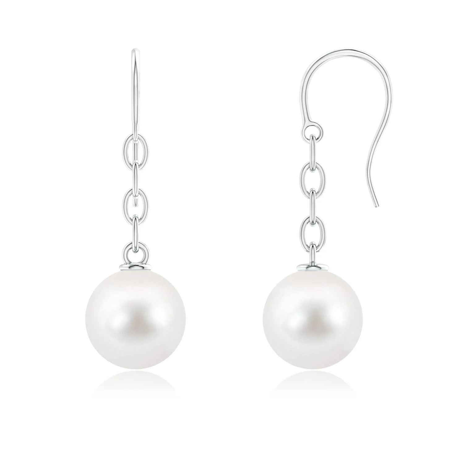10 MM Freshwater Pearl Intertwined Infinity Earrings in Silver - Image 6