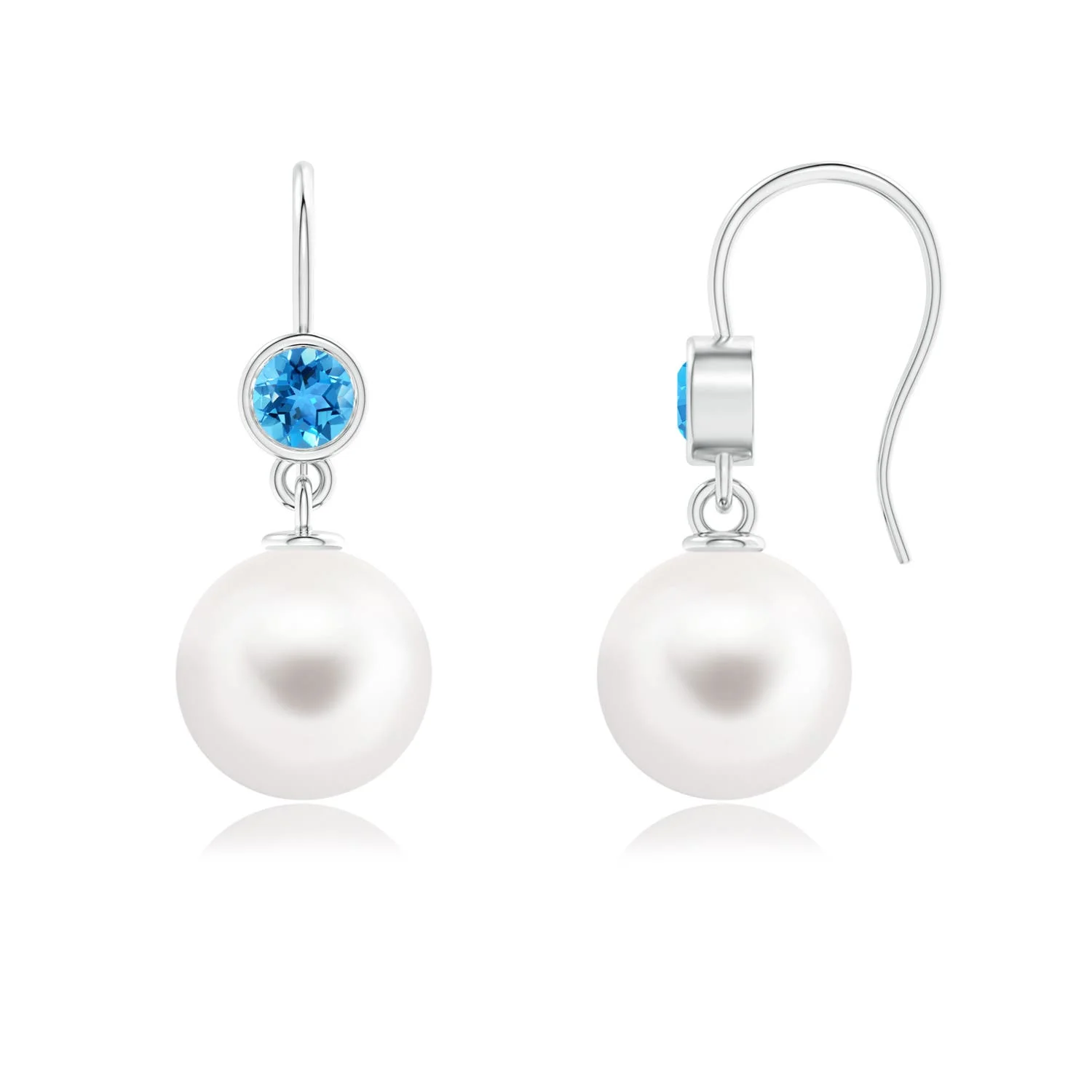 10 MM Freshwater Pearl Intertwined Infinity Earrings in Silver - Image 7