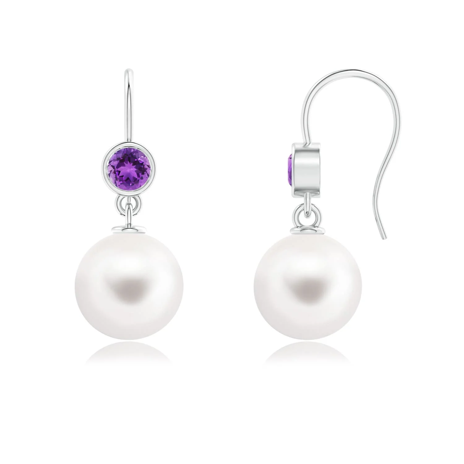 10 MM Freshwater Pearl Intertwined Infinity Earrings in Silver - Image 9