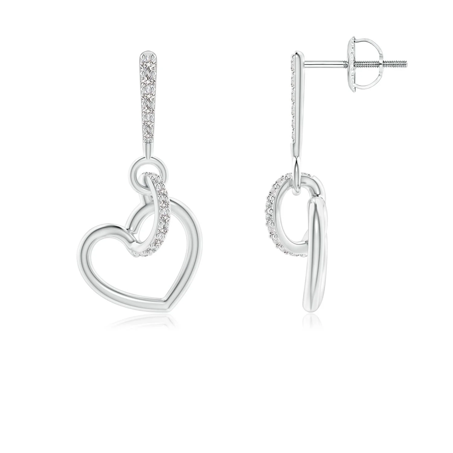 2 MM Diamond Infinity Drop Leverback Earrings in 14K White Gold - Image 6