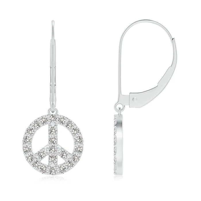 2 MM Diamond Infinity Drop Leverback Earrings in 14K White Gold - Image 8