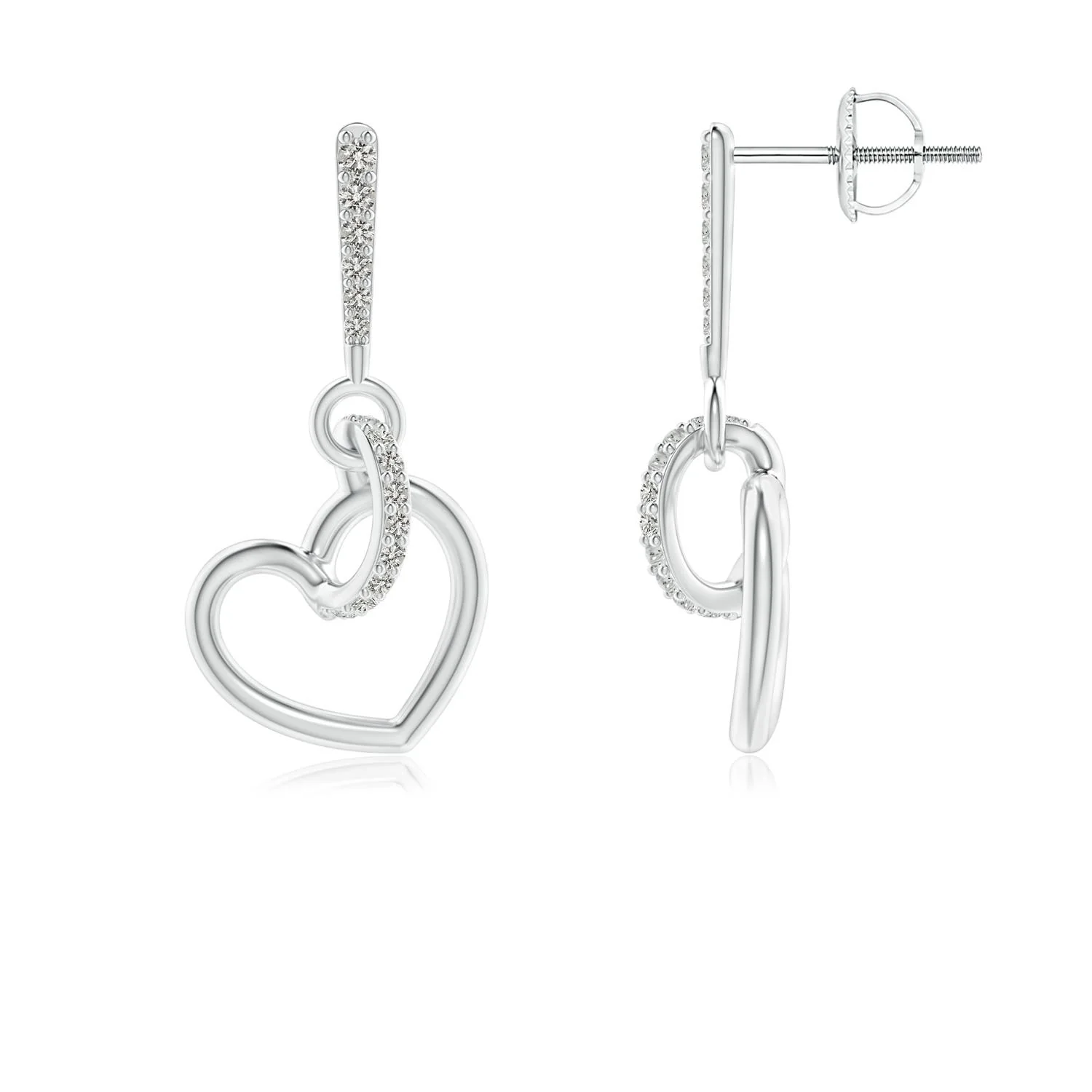 0.9 MM Diamond Infinity Dangle J-Hoop Earrings in Platinum - Image 4