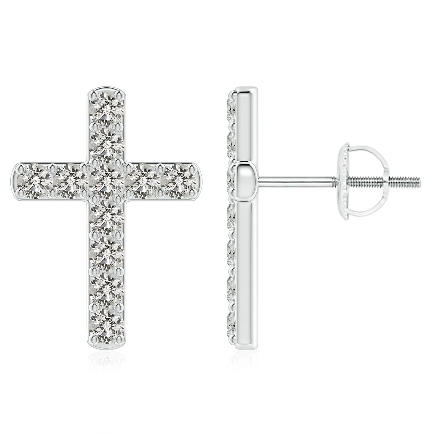 1.0 CTW Classic Diamond Plumeria Flower Earrings in 14K White Gold - Image 8