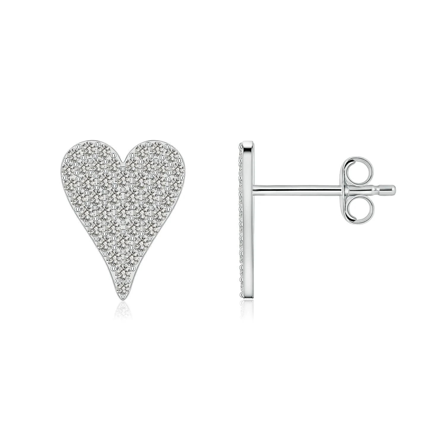 1.6 MM Round Diamond Studded Concentric Circle Earrings in 18K White Gold - Image 2