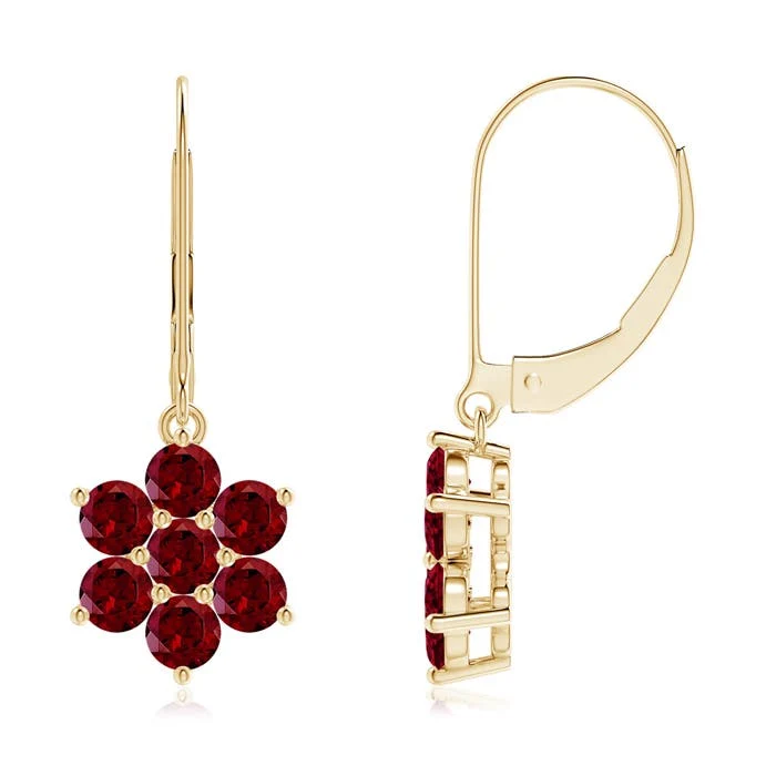 2.48 CTW Emerald-Cut Garnet Studs with Diamond Accents in 18K Yellow Gold - Image 7