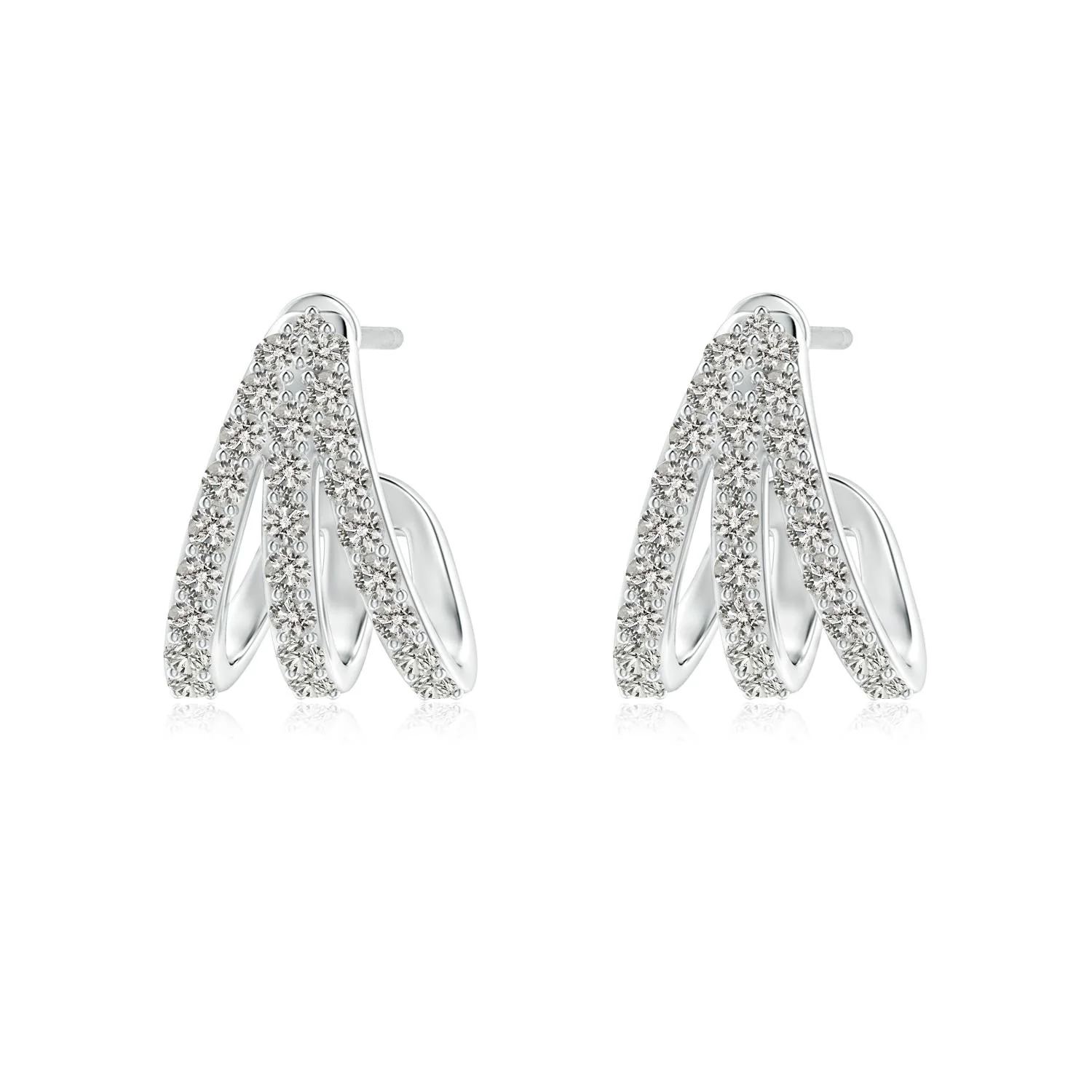 0.5 CTW Prong-Set Solitaire Diamond Snowflake Stud Earrings in 14K White Gold - Image 6