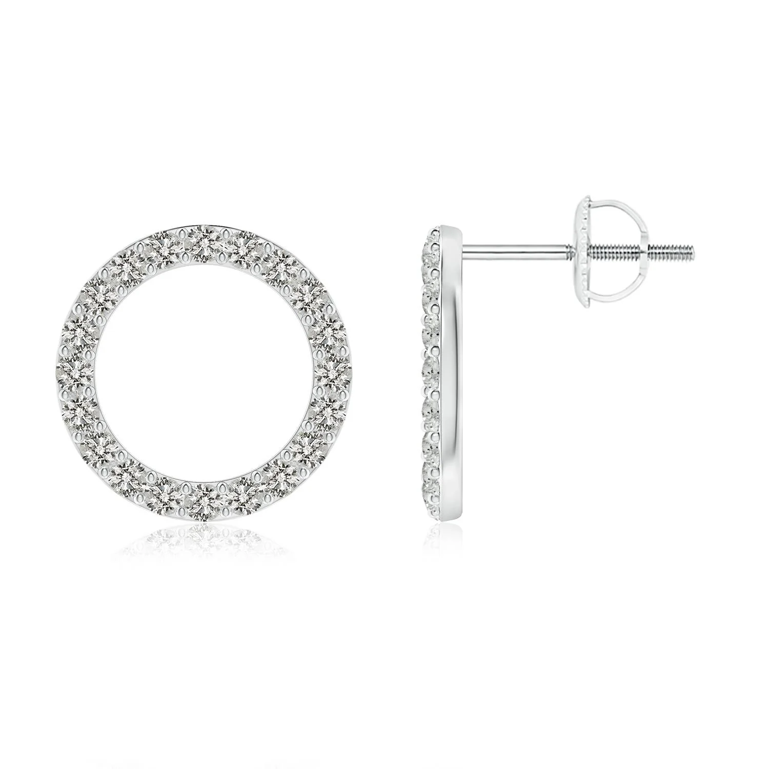 0.65 CTW Solitaire Round Diamond Heart Stud Earrings in Platinum - Image 7