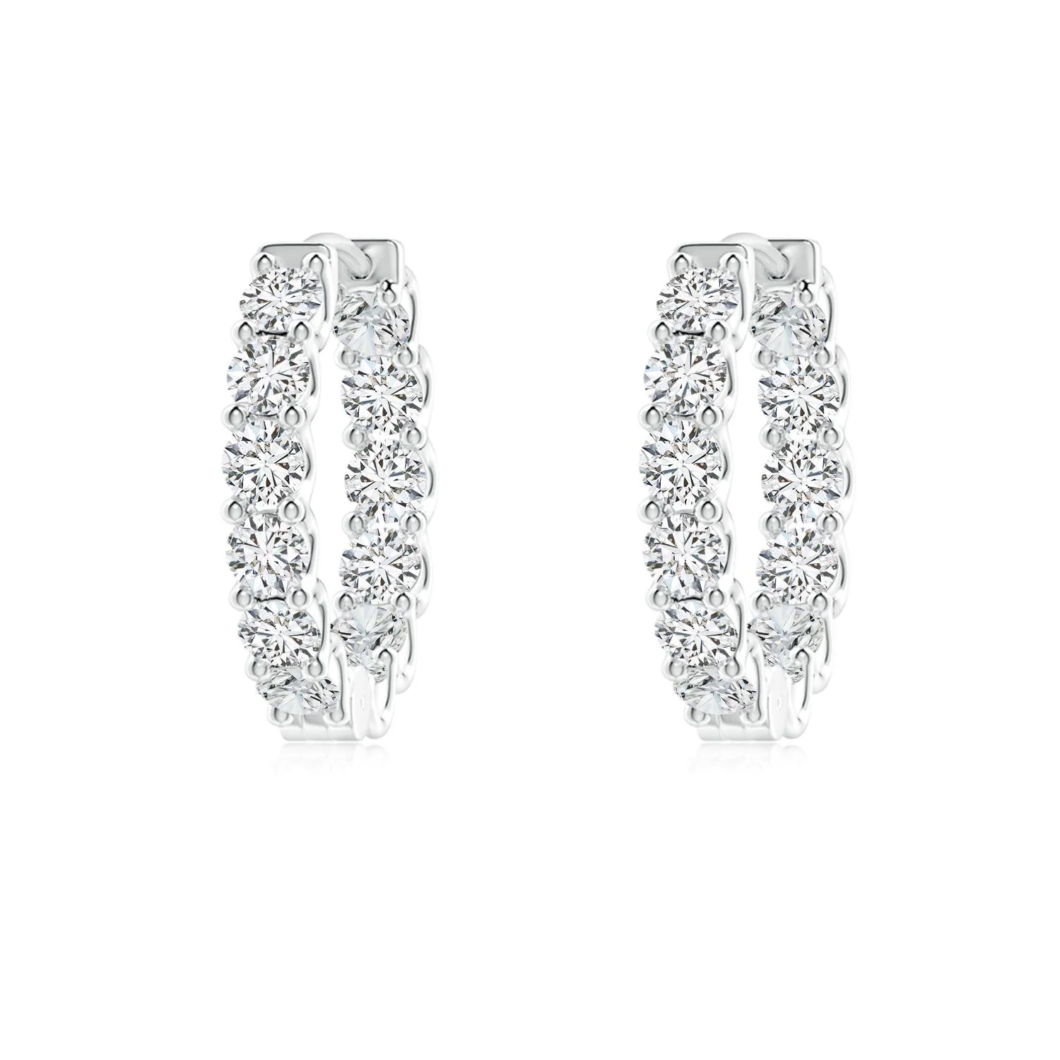 1.0 CTW Rope Framed Claw-Set Diamond Martini Stud Earrings in 18K White Gold - Image 7