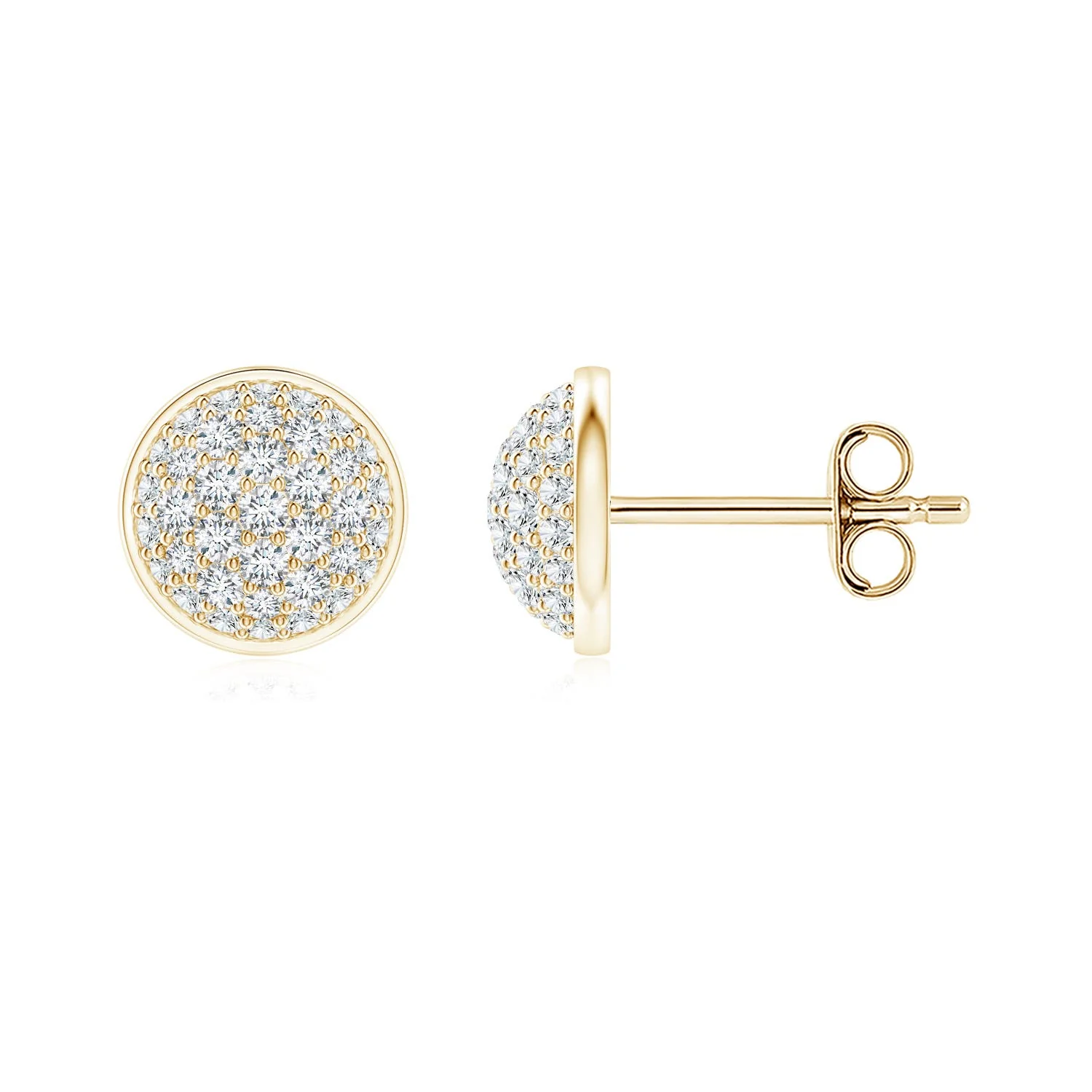 1.0 CTW Rope Framed Claw-Set Diamond Martini Stud Earrings in 14K Yellow Gold - Image 2