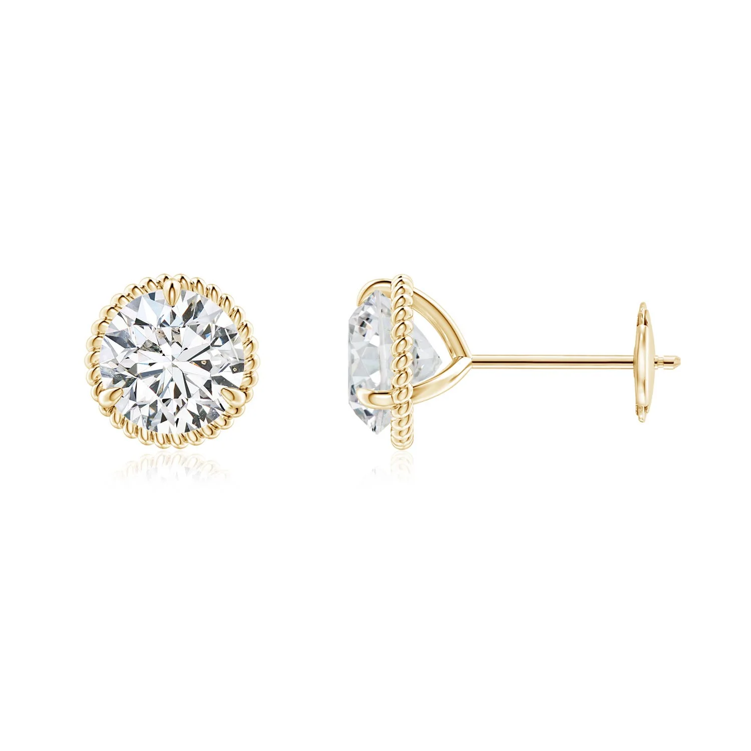 2.4 CTW Rope Framed Claw-Set Emerald Martini Stud Earrings in Platinum - Image 8