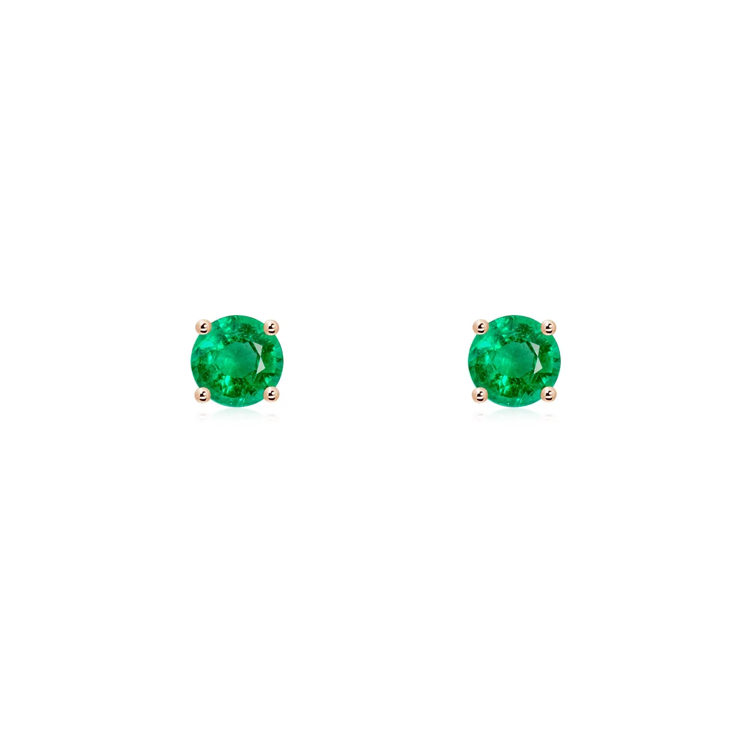 1.3 CTW Bezel Set Rose Quartz Solitaire Stud Earrings in Silver - Image 5