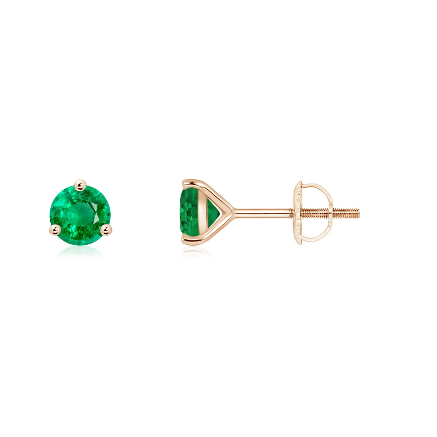 0.76 CTW Bezel Set Oval Turquoise Solitaire Stud Earrings in 14K Rose Gold - Image 9