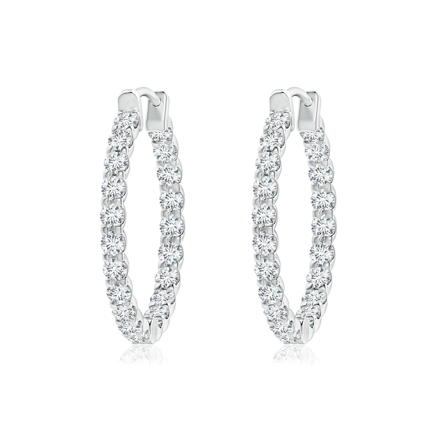 14 MM Freshwater Pearl Double Sided Stud Earrings in Silver - Image 2