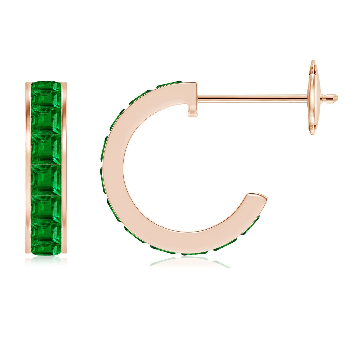 1.44 CTW Pear and Marquise Emerald Olive Branch Earrings in Platinum - Image 5