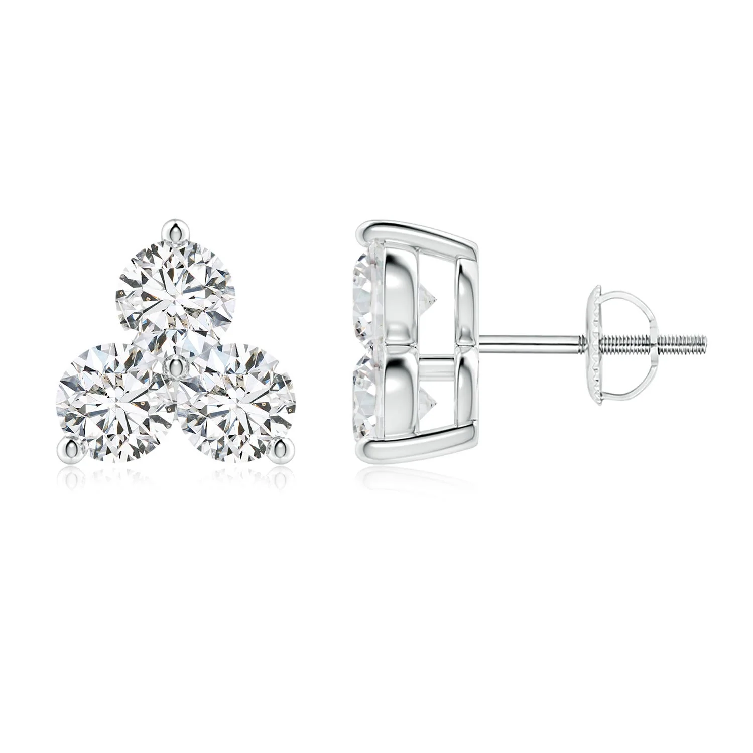 2.53 CTW Oval and Emerald-Cut Blue Sapphire Two-Stone Stud Earrings in 18K White Gold - Image 8
