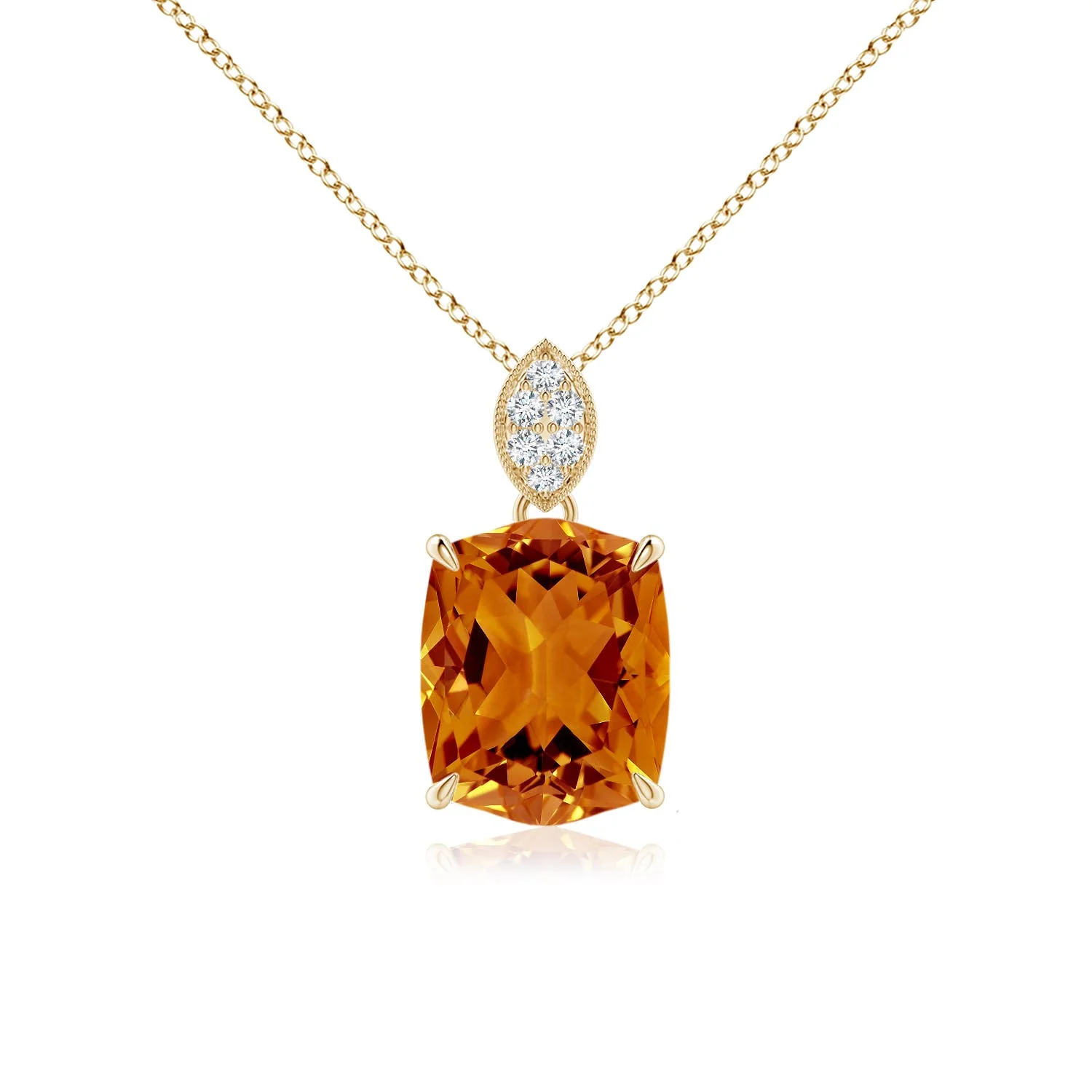9.26 CTW GIA Certified Rectangular Cushion London Blue Topaz Leaf Bale Pendant in Platinum - Image 2