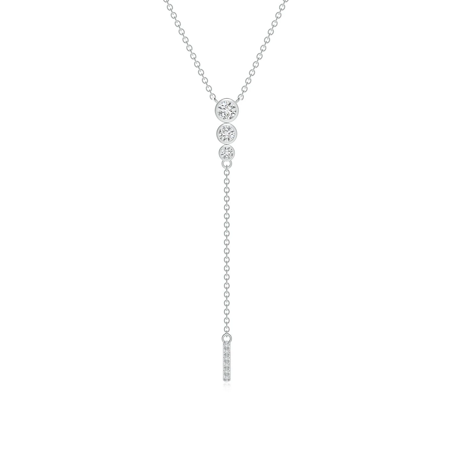 0.36 CTW Pear Lab-Grown Diamond Trillium Petal Necklace in Silver - Image 6