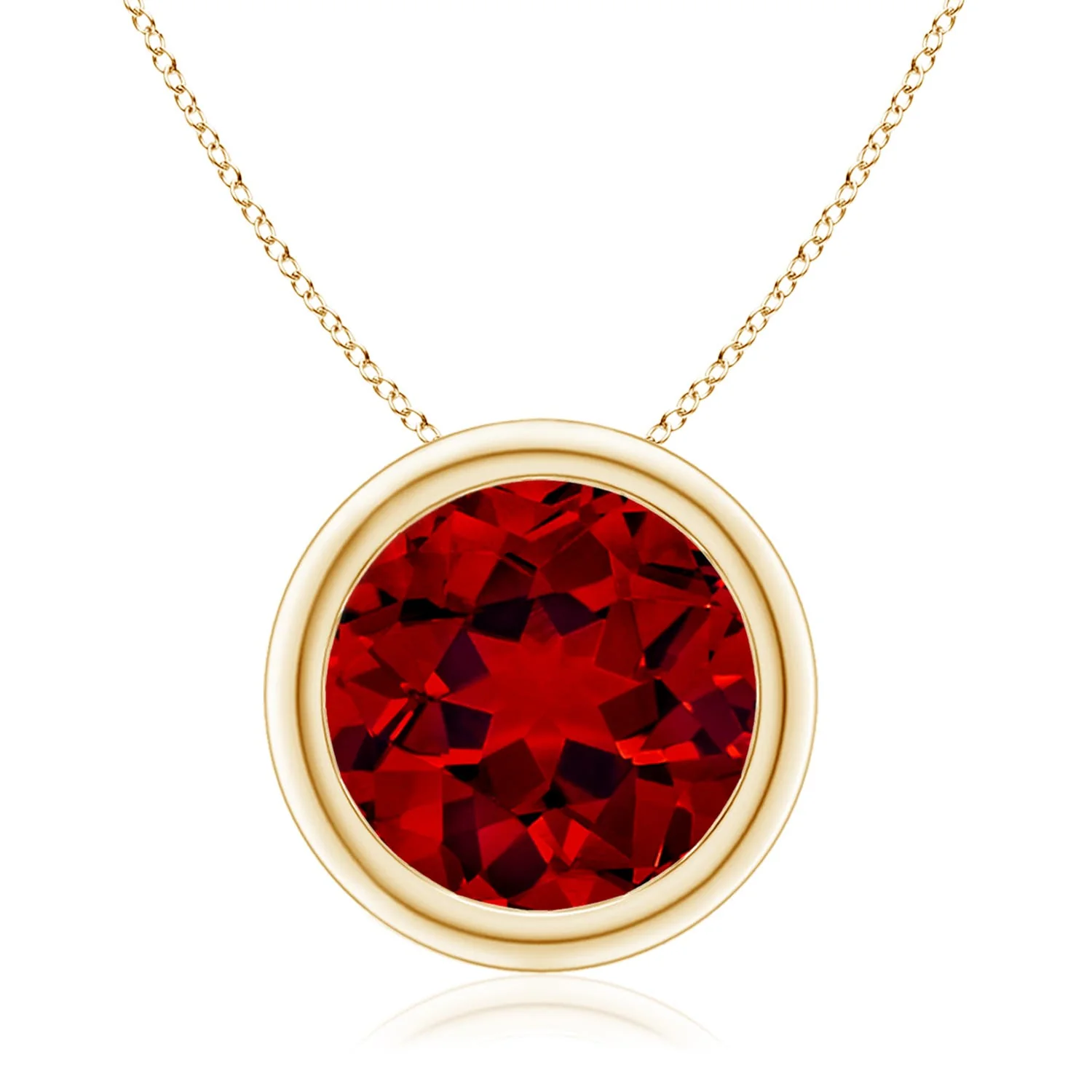 1.0 CTW Lab-Grown Bezel-Set Round Diamond Solitaire Pendant in 14K Yellow Gold - Image 4